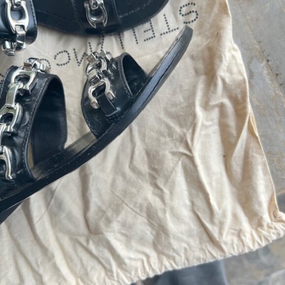 Coach “Eden” Metallic Logo Link Leather Sandals Size 6 - Picture 6 of 6